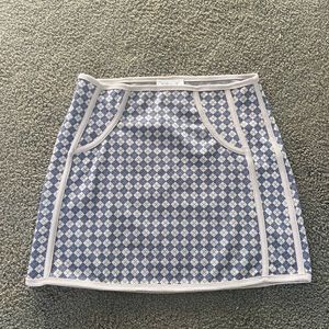 SOLD ON DEPOP 70’s Style grey printed Mini Skirt